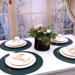 Podkładka Glamour  Koło – Ciemny Zielony + Złote dżety