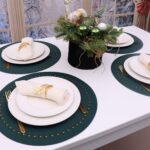 Podkładka Glamour  Koło – Ciemny Zielony + Złote dżety