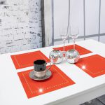 Podkładka Glamour 30×30 – Czerwona + Złote dżety