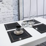 Podkładka Glamour 30×30 – Grafit + Srebrne dżety