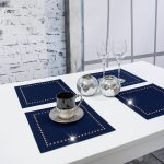 Podkładka Glamour 30×30 – Jasna Zieleń + Srebrne dżety