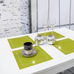 Podkładka Glamour 30×30 – Jasna Zieleń + Srebrne dżety