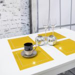 Podkładka Glamour 30×30 – Żółty + Srebrne dżety