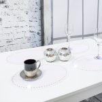 Podkładka Glamour 30×42 Owal – Ciemna Zieleń + Srebrne dżety