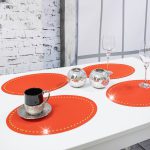 Podkładka Glamour 30×42 Owal – Czerwona + Złote dżety