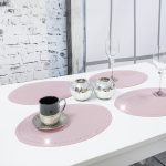 Podkładka Glamour 30×42 Owal – Jasna Zieleń + Złote dżety