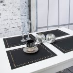 Podkładka Glamour 30×42 – Granat + Srebrne dżety