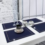 Podkładka Glamour 30×42 – Granat + Srebrne dżety