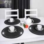 Podkładka Glamour 30 cm Koło – Grafit + Srebrne dżety Podkładka Glamour 30 cm Koło – Grafit + Srebrne dżety