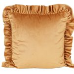 Poszewka welwetowa z falbanką – Szara