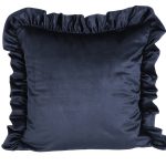 Poszewka welwetowa z falbanką – Czarna