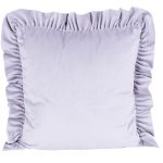 Poszewka welwetowa z falbanką – Musztardowa