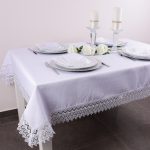 Obrus z Gipiurą Żakard – Biel 229