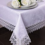 Obrus z Gipiurą Żakard – Biel 171