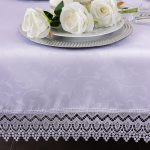 Obrus z Gipiurą Żakard – Biel 171
