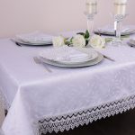 Obrus z Gipiurą Żakard – Biel 154