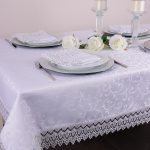 Obrus z Gipiurą Żakard – Biel 171