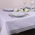 Obrus z Gipiurą Żakard – Biel 217