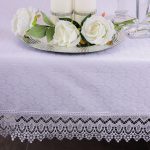 Obrus z Gipiurą Żakard – Biel 232