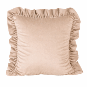 Poszewka welwetowa z falbanką – Beż