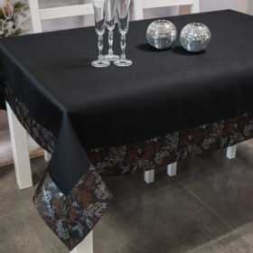 Obrus Magnat - Czarny + Srebro miedź