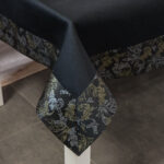 Obrus Magnat – Czarny + Srebro ze złotym