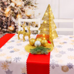 Bieżnik Świąteczny-biały czarna gwiazdka