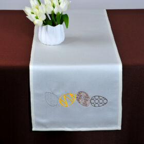 Pas Wielkanocny ze wzorem – biały z żółtym jajkiem