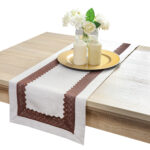 Bieżnik Sewilla-Beż brązowa koronka