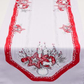 Bieżnik Świąteczny Boże narodzenie-Biały