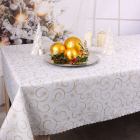 Obrus Świąteczny  – Kremowy Złoto