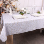 Obrus Świąteczny – Biel Złoto