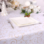 Obrus Świąteczny – Biel Złoto