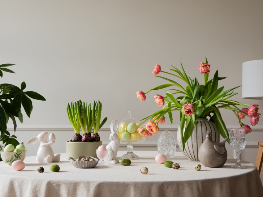 wiosenne dekoracje stołu