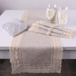 Bieżnik z koronka RETRO- beżowa koronka