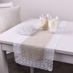 Bieżnik z koronką RETRO-biała koronka