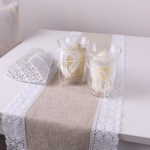 Bieżnik z koronką RETRO-biała koronka