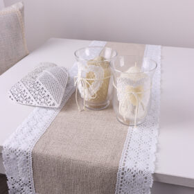 Bieżnik z koronką RETRO-biała koronka