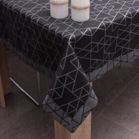 Obrus nowoczesny TOKYO – Czarno Srebrny