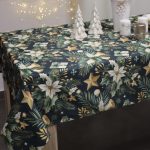 Obrus świąteczny – Złote gwiazdy