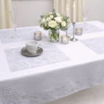 Obrus Chmurka Lux – Biały srebrny Obrus Chmurka Lux – Biały srebrny