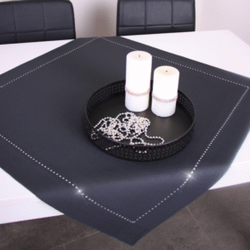 Serweta Glamour – Grafit  Srebrne dżety