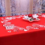 Obrus Świąteczny Bałwanki – Czerwony