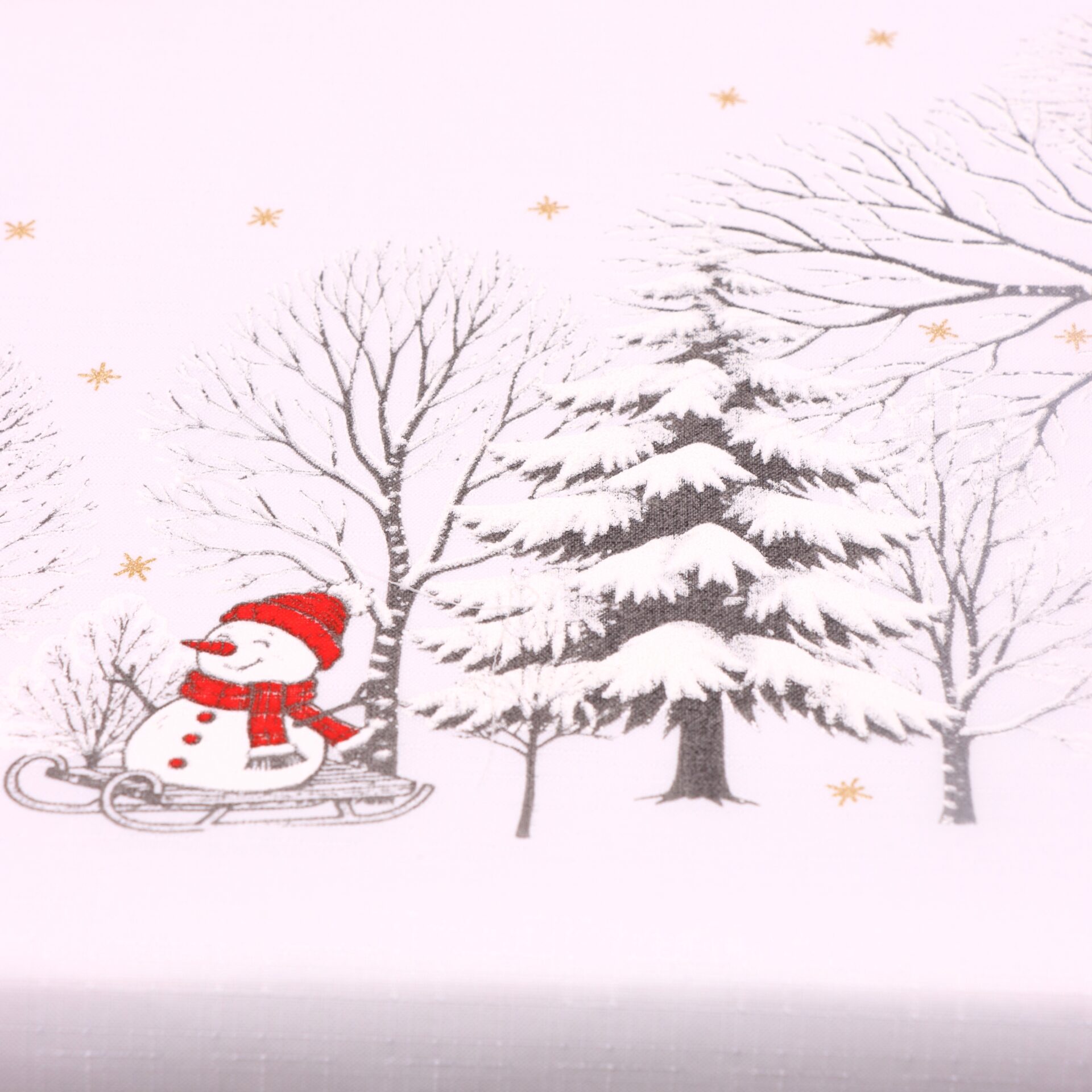 Obrus Świąteczny Bałwanki – Biały Obrus Świąteczny Bałwanki – Biały