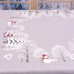 Obrus Świąteczny Bałwanki – Szary