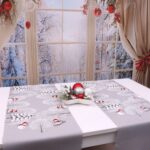 Obrus Świąteczny Bałwanki – Szary