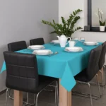 Tkanina matowa, gładka, dekoracyjna Panama Turkus