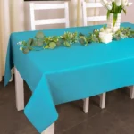 Tkanina matowa, gładka, dekoracyjna Panama Turkus