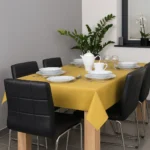 Tkanina matowa, gładka, dekoracyjna Panama Złoty