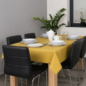 Tkanina matowa, gładka, dekoracyjna Panama Złoty